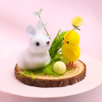 Пасхальный декор «Зайчик и цыпленок на полянке» 8 × 8 × 7 см Пасхальный декор «Зайчик и цыпленок на полянке» 8 × 8 × 7 см