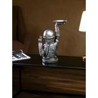 Подставка для мелочей &laquo;Космонавт&raquo;, полистоун, 47 см, цвет серебро
