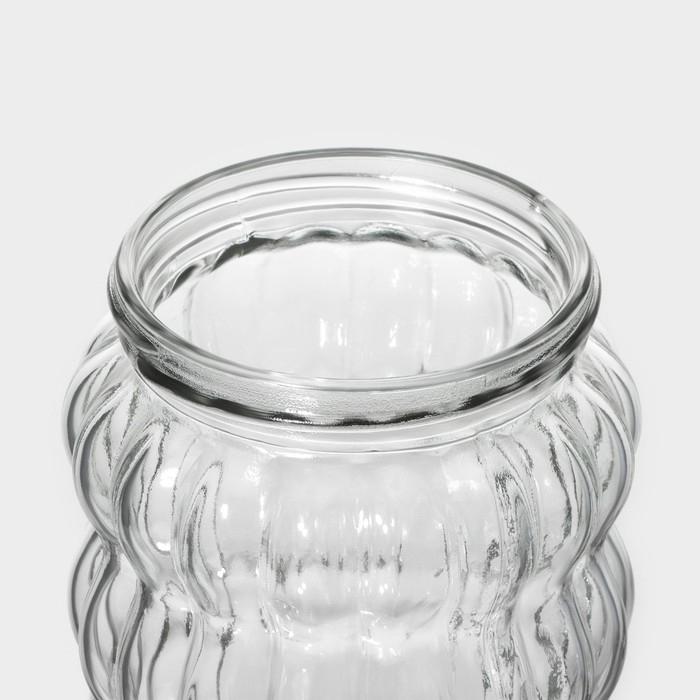 Банка стеклянная для сыпучих продуктов Доляна &laquo;Коралл&raquo;, 1 л, 9&times;23 см, с пластиковой крышкой