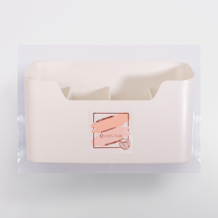 Органайзер для хранения &laquo;Нежность&raquo;, навесной, 4 секции, с клеевой основой, 26,8 &times; 16,2 см, цвет белый