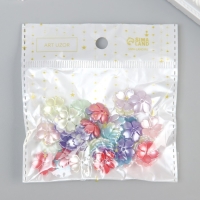 Бусины для творчества пластик "Цветочки" цветной перламутр набор 50 шт 1,5х1,5х0,4 см Бусины для творчества пластик "Цветочки" цветной перламутр набор 50 шт 1,5х1,5х0,4 см