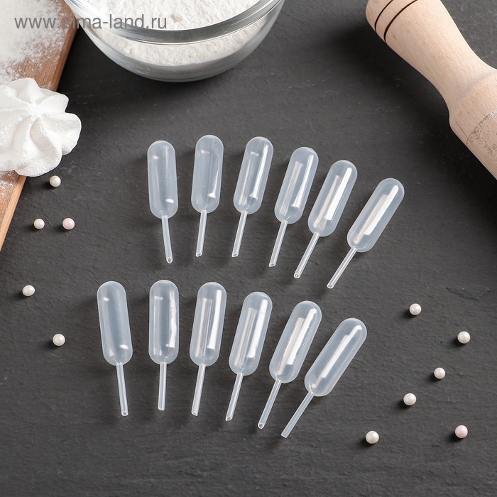 Набор пипеток для соуса &laquo;Сосуд&raquo;, 12 шт, 1,5&times;6 см