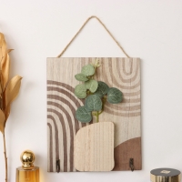 Крючки декоративные дерево "Абстракция. Прямоугольник. Цветок" 1,5х19,5х23,5 см Крючки декоративные дерево "Абстракция. Прямоугольник. Цветок" 1,5х19,5х23,5 см