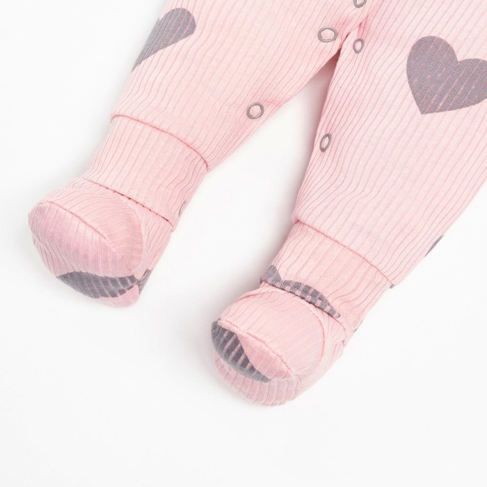 Комбинезон Крошка Я &laquo;Сердца&raquo;, рост 62-68 см, цвет розовый