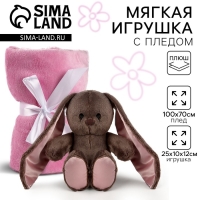 Мягкая игрушка "Зайчик Lu с пледом", заяц, 25 см Мягкая игрушка "Зайчик Lu с пледом", заяц, 25 см