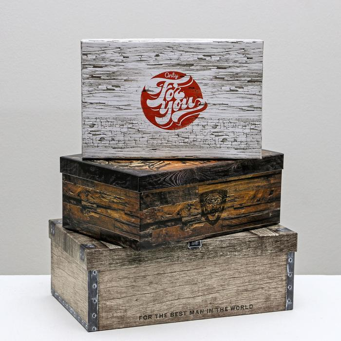 Набор коробок 10 в 1, упаковка подарочная, &laquo;Ящики&raquo;, 12 х 7 х 4 - 32.5 х 20 х 12.5 см