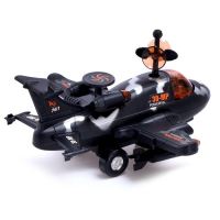 Самолет «Разведчик», свет и звук, работает от батареек, цвет чёрный Самолет «Разведчик», свет и звук, работает от батареек, цвет чёрный