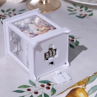 Светодиодная фигура &laquo;Белый фонарь с лисой&raquo; 6.3 &times; 12 &times; 6.3 см, пластик, батарейки AG13х3 (в комплекте), свечение тёплое белое