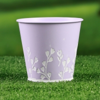 Кашпо "Ведерко Ландыши" лавандовое, 11,5х11,5х10,5см