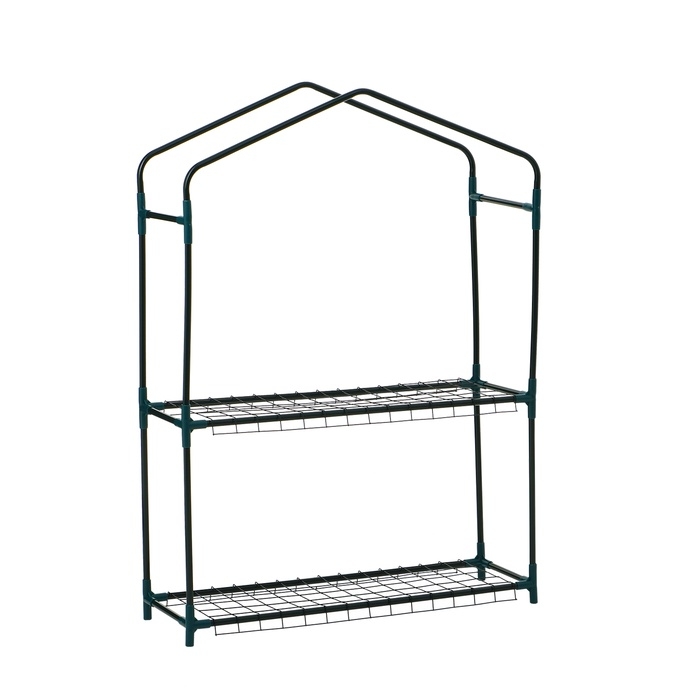 Парник-стеллаж, 2 полки, 93 &times; 22 &times; 69 см, металлический каркас d = 12 мм, чехол плёнка 80 мкм, Greengo