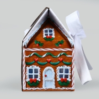 Коробка подарочная новогодняя складная &laquo; Пряничный домик &raquo;, 15 х 18 х 10 см, Новый год