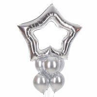 Набор шаров &laquo;Серебряная звезда&raquo;, латекс, фольга, 7 шт.