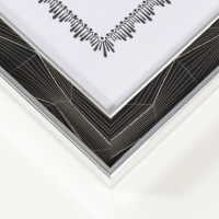 Фоторамка пластик формат А4 "Абстракция из линий на чёрном" серебро 1,5х24,6х33,3 см