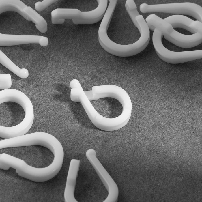 Кольцо для римских штор, разъёмное, d = 14 мм, 20 шт, цвет белый Кольцо для римских штор, разъёмное, d = 14 мм, 20 шт, цвет белый