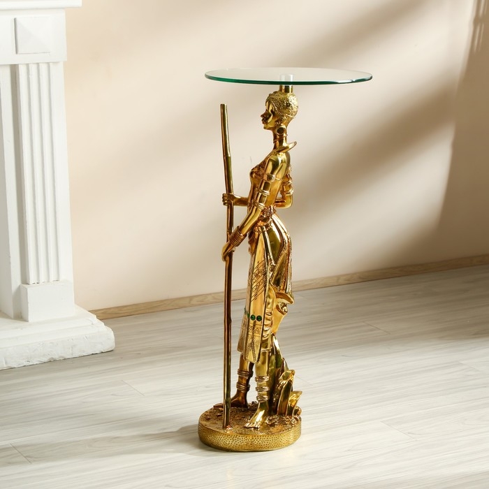 Стол декоративный "Африканка" золото 38х38х85 см