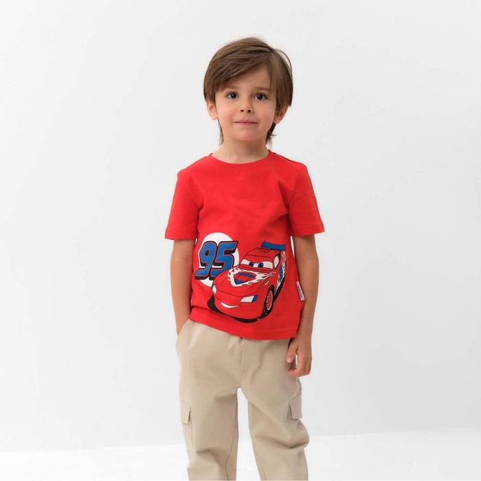 Футболка детская Disney "Тачки", рост 98-104 (30), красный