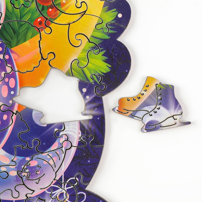 Пазлы фигурные деревянные &laquo;Волшебная змея&raquo; с голографией, 137 элементов, символ года 2025