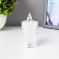 Ночник "Морозная свеча" LED от батареек 3хAG13 белый 3,5х3,5х8 см Ночник "Морозная свеча" LED от батареек 3хAG13 белый 3,5х3,5х8 см