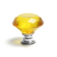 Ручка кнопка CAPPIO, цвет золото "Алмаз", стеклянная, d=30 мм