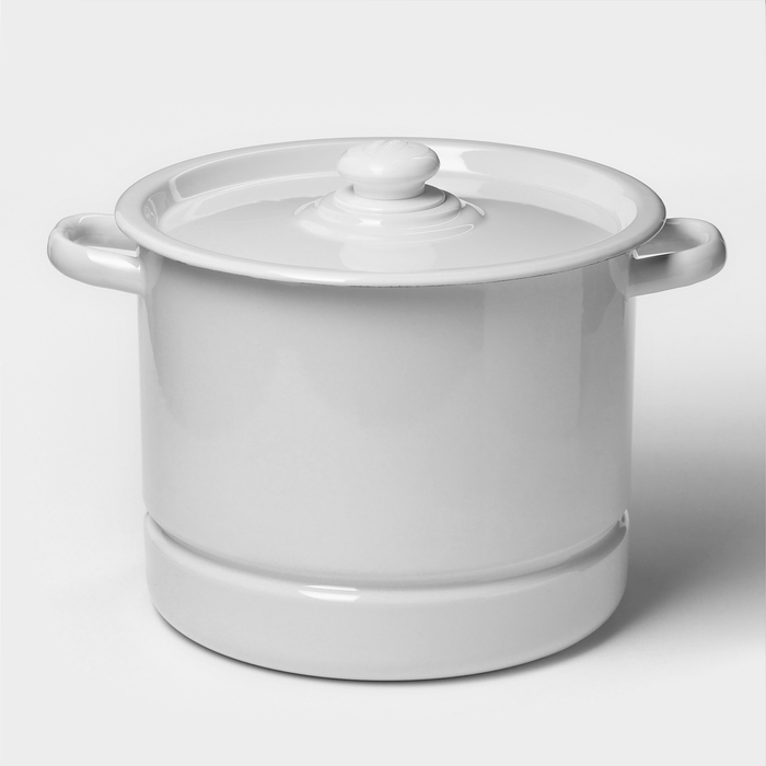 Мантоварка-позница эмалированная, 9 л, 3 вставки, цвет белый Мантоварка-позница эмалированная, 9 л, 3 вставки, цвет белый