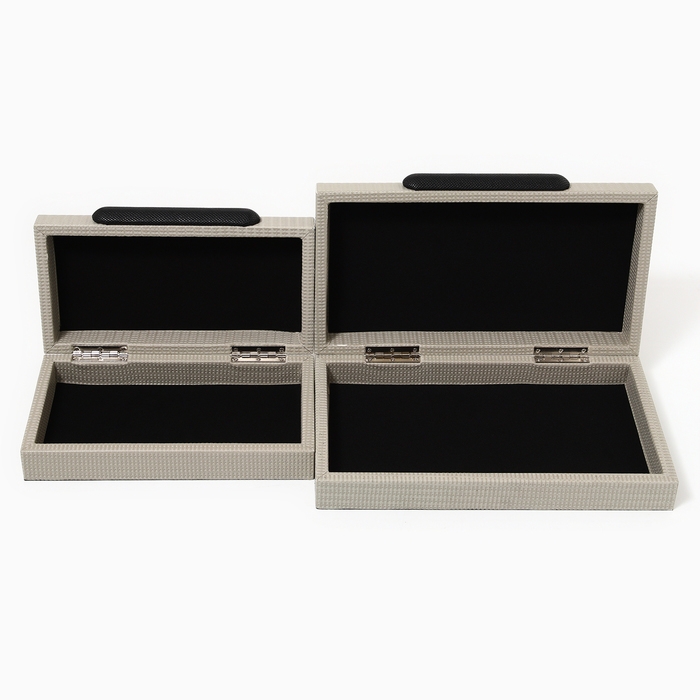 Шкатулка для украшений &laquo;Минимализм&raquo; экокожа, набор 2 шт.