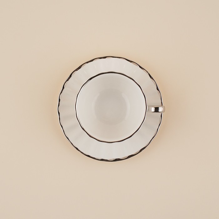 Чайная пара фарфоровая SL Home &laquo;Гарда&raquo;, 2 предмета: чашка 200 мл, блюдце d=15 см, цвет белый