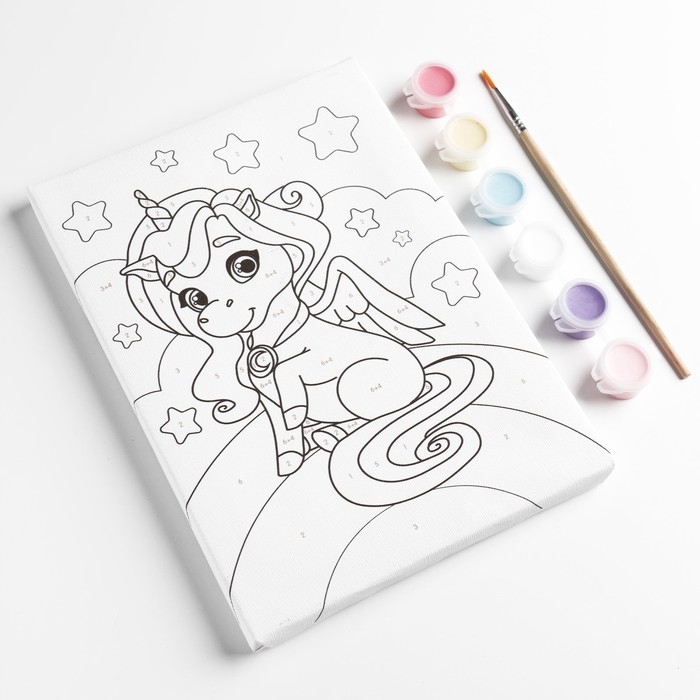 Картина по номерам для детей &laquo;Единорог на радуге&raquo;, 21 х 15 см