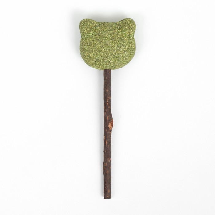 Игрушка для кошек из кошачьей мяты Игрушка для кошек из кошачьей мяты "Киса" на палочке из мататаби, 13 см