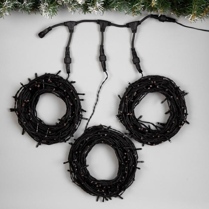 Гирлянда «Клип-лайт» 3 нити по 20 м, IP44, УМС, тёмная нить, 399 LED, свечение красное, 8 режимов, 24 В Гирлянда «Клип-лайт» 3 нити по 20 м, IP44, УМС, тёмная нить, 399 LED, свечение красное, 8 режимов, 24 В