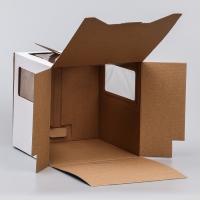 Коробка под торт 2 окна, с ручками, белая, 24 х 24 х 24 Коробка под торт 2 окна, с ручками, белая, 24 х 24 х 24