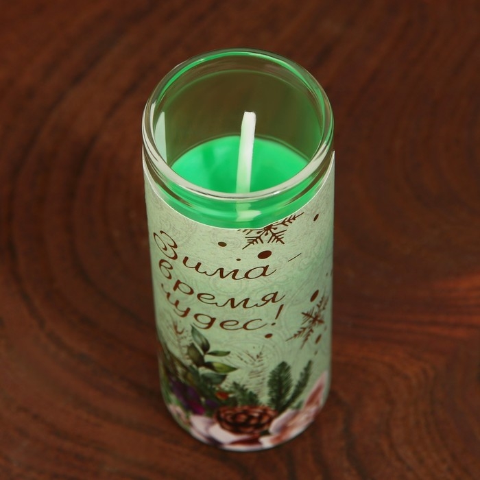 Новогодняя свеча в колбе &laquo;Новый год: Время чудес&raquo;, аромат мята