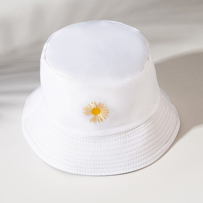 Панама двусторонняя MINAKU «Ромашка» цвет белый, размер 56-58 Панама двусторонняя MINAKU «Ромашка» цвет белый, размер 56-58