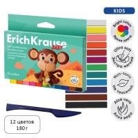 Пластилин мягкий 12 цветов, 180 г, ErichKrause "Baby", на растительно основе, с Алоэ Вера , европодвес Пластилин мягкий 12 цветов, 180 г, ErichKrause "Baby", на растительно основе, с Алоэ Вера , европодвес