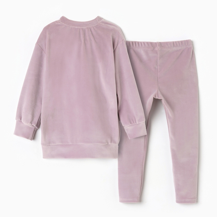 Костюм детский (свитшот, лосины) KAFTAN Plushy р.30 (98-104), лиловый