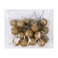 Фигурка для поделок и декора на проволоке &laquo;Шар&raquo;, набор 20 шт., размер 1 шт. &mdash; 2 &times; 7 см, цвет золотой