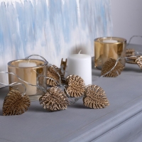 Гирлянда &laquo;Нить&raquo; 2.5 м с насадками &laquo;Листочек&raquo;, IP20, прозрачная нить, 10 LED, батарейки AAх2 (нет в комплекте), свечение тёплое белое