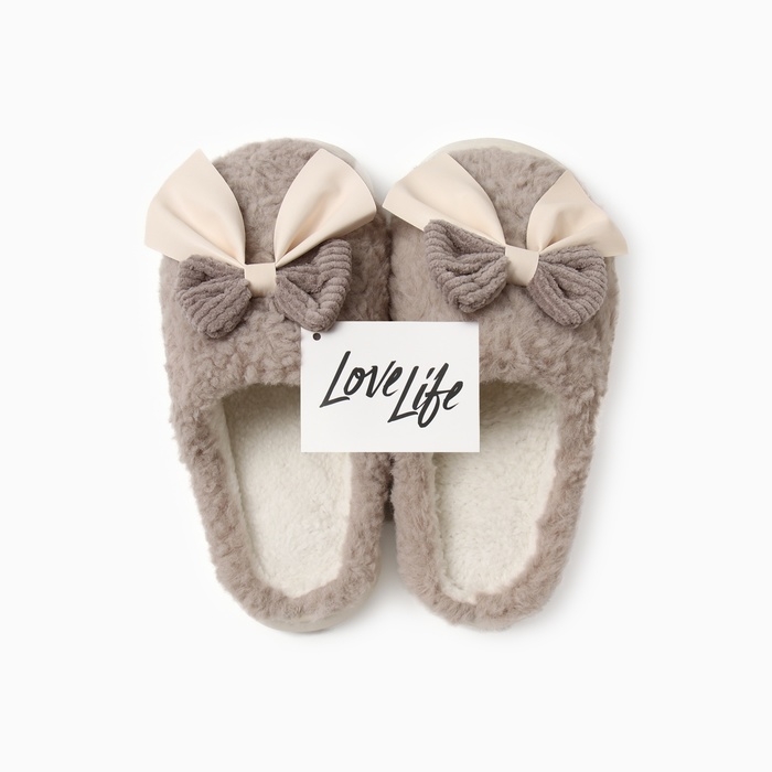 Тапочки женские, размер 40-41, цвет коричневый Тапочки женские, размер 40-41, цвет коричневый