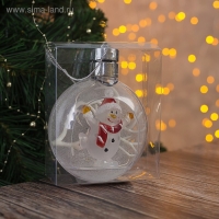 Ёлочный шар &laquo;Снеговик&raquo;, батарейки, 5 LED, свечение тёплое белое