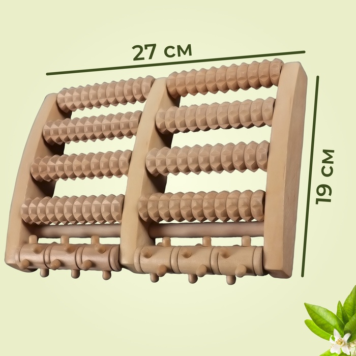 Массажёр «Барабаны», 5 рядов с шипами, 27 × 19 × 5 см, деревянный Массажёр «Барабаны», 5 рядов с шипами, 27 × 19 × 5 см, деревянный
