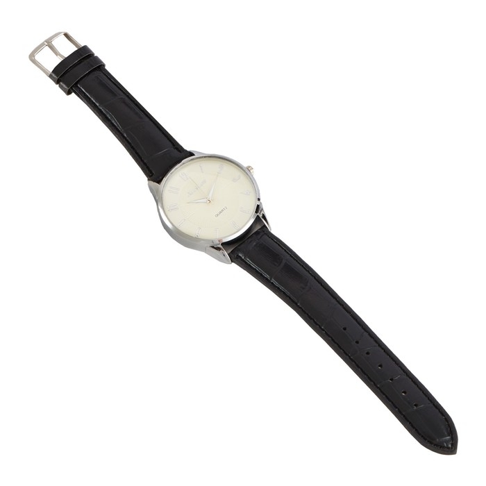 Часы наручные мужские, d-4.4 см, ремешок l-25 см, серебро Часы наручные мужские, d-4.4 см, ремешок l-25 см, серебро