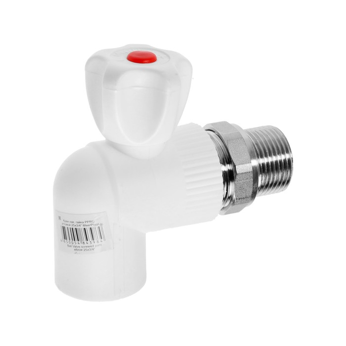 Кран радиаторный MeerPlast, 25x3/4 Кран радиаторный MeerPlast, 25x3/4", полипропиленовый, угловой