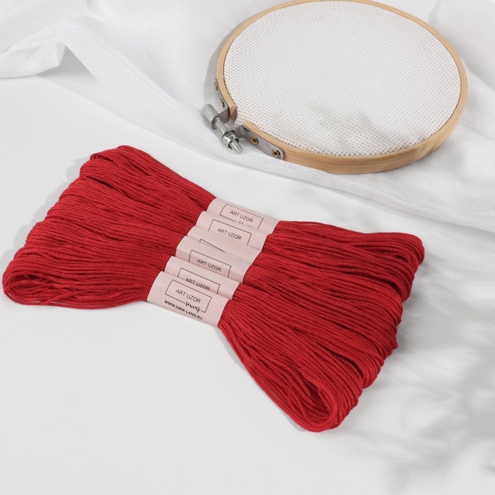 Набор ниток мулине №321, 8 &plusmn; 1 м, 6 шт, цвет тёмно-красный