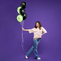 Воздушный шар латексный 12" &laquo;Меньше загона...&raquo;, пастель, цвет черный, жёлтый, 25 шт.