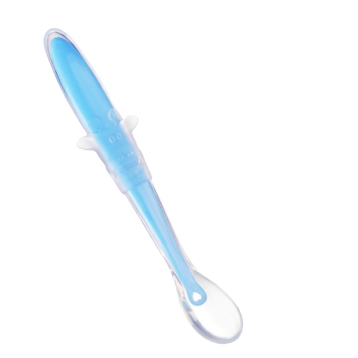 Ложка силиконовая детская &laquo;Жирафик&raquo;, цвет голубой
