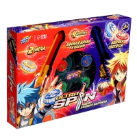 Набор волчков с мечом ULTRA SPIN &laquo;Сражение гладиаторов&raquo;, 4 волчка, 2 устройства запуска, арена