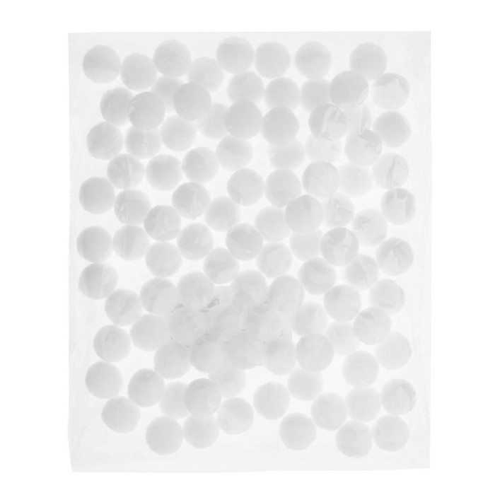 Набор текстильных деталей для декора &laquo;Бомбошки&raquo; 100 шт. набор, размер 1 шт. 1,2 см, цвет белый