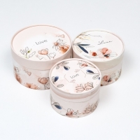 Набор шляпных коробок 3 в 1,"Love",16 х 10,14 х 9,13 х 8,5 см