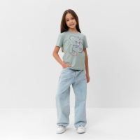 Футболка детская MINAKU "Gummy bear", цвет аквамарин, рост 110 см