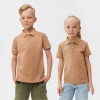 Футболка детская поло MINAKU: Basic line цвет бежевый, рост 104