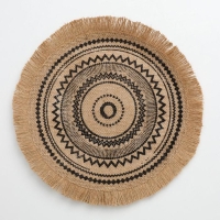 Салфетка сервировочная на стол Доляна «Африка», d=30 см, цвет чёрный Салфетка сервировочная на стол Доляна «Африка», d=30 см, цвет чёрный